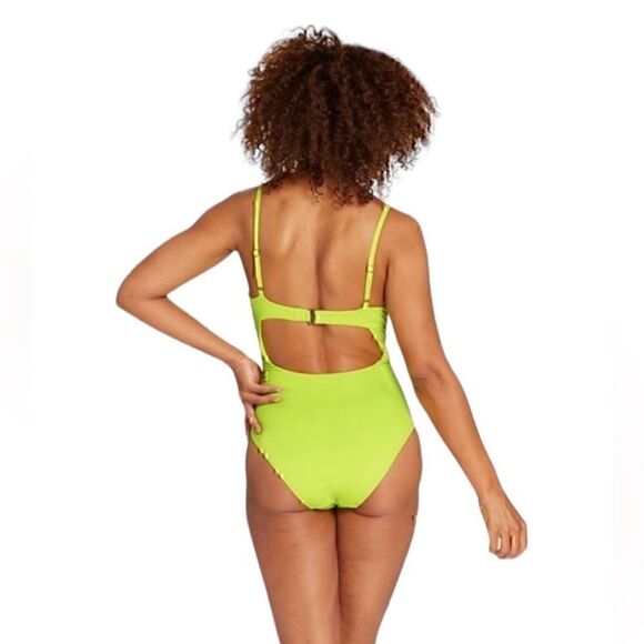 NWT Andie ‘Bermuda’ One Piece Swimsuit in Neon Yellow Size M - Picture 2 of 10